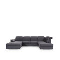 Coltar extensibil stanga 5 locuri ELTAP, Evl-44, Evanell, 336x211x102 cm, lemn/poliester, gri inchis