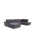 Coltar extensibil stanga 5 locuri ELTAP, Evl-44, Evanell, 336x211x102 cm, lemn/poliester, gri inchis