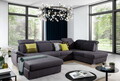 Coltar extensibil stanga 5 locuri ELTAP, Evl-44, Evanell, 336x211x102 cm, lemn/poliester, gri inchis