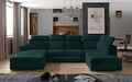 Coltar extensibil stanga 5 locuri ELTAP, Evl-47, Evanell, 336x211x102 cm, lemn/poliester, verde inchis