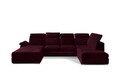 Coltar extensibil stanga 5 locuri ELTAP, Evl-48, Evanell, 336x211x102 cm, lemn/poliester, visiniu