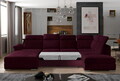 Coltar extensibil stanga 5 locuri ELTAP, Evl-48, Evanell, 336x211x102 cm, lemn/poliester, visiniu