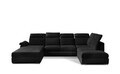 Coltar extensibil stanga 5 locuri ELTAP, Evl-49, Evanell, 336x211x102 cm, lemn/poliester, gri inchis