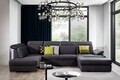 Coltar extensibil dreapta 5 locuri ELTAP, Evl-51, Evanell, 336x211x102 cm, lemn/poliester, gri inchis