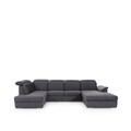 Coltar extensibil dreapta 5 locuri ELTAP, Evl-51, Evanell, 336x211x102 cm, lemn/poliester, gri inchis