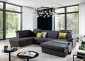 Coltar extensibil dreapta 5 locuri ELTAP, Evl-51, Evanell, 336x211x102 cm, lemn/poliester, gri inchis