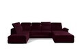 Coltar extensibil dreapta 5 locuri ELTAP, Evl-55, Evanell, 336x211x102 cm, lemn/poliester, visiniu