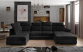 Coltar extensibil dreapta 5 locuri ELTAP, Evl-56, Evanell, 336x211x102 cm, lemn/poliester, negru