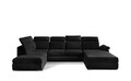 Coltar extensibil dreapta 5 locuri ELTAP, Evl-56, Evanell, 336x211x102 cm, lemn/poliester, negru