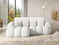 Coltar extensibil stanga 4 locuri ELTAP, Covelion, 260x167x105 cm, lemn/catifea din poliester, alb