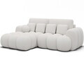 Coltar extensibil stanga 4 locuri ELTAP, Covelion, 260x167x105 cm, lemn/catifea din poliester, alb