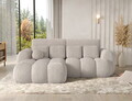 Coltar extensibil stanga 4 locuri ELTAP, Covelion, 260x167x105 cm, lemn/catifea din poliester, alb murdar