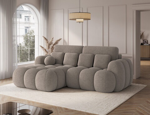 Coltar extensibil stanga 4 locuri ELTAP, Covelion, 260x167x105 cm, lemn/tesatura boucle, maro