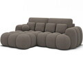 Coltar extensibil stanga 4 locuri ELTAP, Covelion, 260x167x105 cm, lemn/tesatura boucle, maro