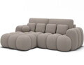 Coltar extensibil stanga 4 locuri ELTAP, Covelion, 260x167x105 cm, lemn/tesatura boucle, bej inchis