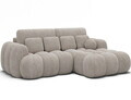 Coltar extensibil dreapta 4 locuri ELTAP, Covelion, 260x167x105 cm, lemn/catifea din poliester, alb murdar