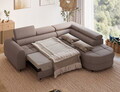 Coltar extensibil dreapta 5 locuri ELTAP, RT-22TON, Vesteria, 279x215x91 cm, lemn/tesatura boucle, maro