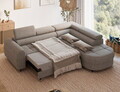 Coltar extensibil dreapta 5 locuri ELTAP, RT-20ROY, Vesteria, 279x215x91 cm, lemn/tesatura boucle, bej inchis