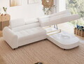 Coltar extensibil dreapta 5 locuri ELTAP, RT-01ROY, Vesteria, 279x215x91 cm, lemn/tesatura boucle, alb
