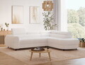 Coltar extensibil dreapta 5 locuri ELTAP, RT-01ROY, Vesteria, 279x215x91 cm, lemn/tesatura boucle, alb