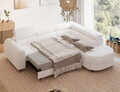 Coltar extensibil dreapta 5 locuri ELTAP, RT-01ROY, Vesteria, 279x215x91 cm, lemn/tesatura boucle, alb