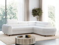 Coltar extensibil dreapta 5 locuri ELTAP, RT-01ROY, Vesteria, 279x215x91 cm, lemn/tesatura boucle, alb