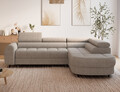Coltar extensibil dreapta 5 locuri ELTAP, RT-18ROY, Vesteria, 279x215x91 cm, lemn/tesatura boucle, bej inchis