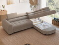 Coltar extensibil dreapta 5 locuri ELTAP, RT-18ROY, Vesteria, 279x215x91 cm, lemn/tesatura boucle, bej inchis