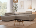 Coltar extensibil stanga 5 locuri ELTAP, LT-18ROY, Vesteria, 279x215x91 cm, lemn/tesatura boucle, bej inchis