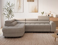 Coltar extensibil stanga 5 locuri ELTAP, LT-18ROY, Vesteria, 279x215x91 cm, lemn/tesatura boucle, bej inchis