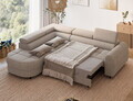 Coltar extensibil stanga 5 locuri ELTAP, LT-18ROY, Vesteria, 279x215x91 cm, lemn/tesatura boucle, bej inchis