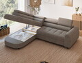 Coltar extensibil stanga 5 locuri ELTAP, LT-20ROY, Vesteria, 279x215x91 cm, lemn/tesatura boucle, bej inchis