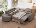 Coltar extensibil stanga 5 locuri ELTAP, LT-20ROY, Vesteria, 279x215x91 cm, lemn/tesatura boucle, bej inchis