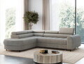 Coltar extensibil stanga 5 locuri ELTAP, LT-20ROY, Vesteria, 279x215x91 cm, lemn/tesatura boucle, bej inchis