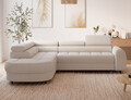 Coltar extensibil stanga 5 locuri ELTAP, LT-18TON, Vesteria, 279x215x91 cm, lemn/tesatura boucle, bej deschis