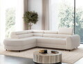 Coltar extensibil stanga 5 locuri ELTAP, LT-18TON, Vesteria, 279x215x91 cm, lemn/tesatura boucle, bej deschis
