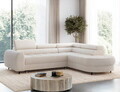 Coltar extensibil dreapta 5 locuri ELTAP, RT-18TON, Vesteria, 279x215x91 cm, lemn/tesatura boucle, bej deschis