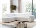 Coltar extensibil stanga 5 locuri ELTAP, LT-01ROY, Vesteria, 279x215x91 cm, lemn/tesatura boucle, alb