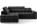 Coltar extensibil stanga 3 locuri ELTAP, Bronon, 296x200x109 cm, lemn/tesatura boucle, gri inchis