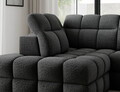 Coltar extensibil stanga 3 locuri ELTAP, Bronon, 296x200x109 cm, lemn/tesatura boucle, gri inchis