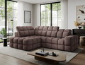 Coltar extensibil stanga 3 locuri ELTAP, Bronon, 296x200x109 cm, lemn/tesatura boucle, maro