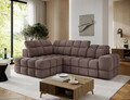 Coltar extensibil stanga 3 locuri ELTAP, Bronon, 296x200x109 cm, lemn/tesatura boucle, maro