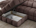 Coltar extensibil stanga 3 locuri ELTAP, Bronon, 296x200x109 cm, lemn/tesatura boucle, maro