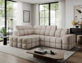 Coltar extensibil stanga 3 locuri ELTAP, Bronon, 296x200x109 cm, lemn/tesatura boucle, bej