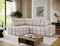 Coltar extensibil stanga 3 locuri ELTAP, Bronon, 296x200x109 cm, lemn/tesatura boucle, bej
