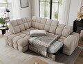 Coltar extensibil stanga 3 locuri ELTAP, Bronon, 296x200x109 cm, lemn/tesatura boucle, bej