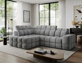 Coltar extensibil stanga 3 locuri ELTAP, Bronon, 296x200x109 cm, lemn/tesatura boucle, gri deschis