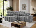 Coltar extensibil stanga 3 locuri ELTAP, Bronon, 296x200x109 cm, lemn/tesatura boucle, gri deschis