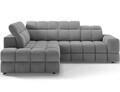 Coltar extensibil stanga 3 locuri ELTAP, Bronon, 296x200x109 cm, lemn/tesatura boucle, gri deschis