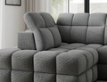 Coltar extensibil stanga 3 locuri ELTAP, Bronon, 296x200x109 cm, lemn/tesatura boucle, gri deschis